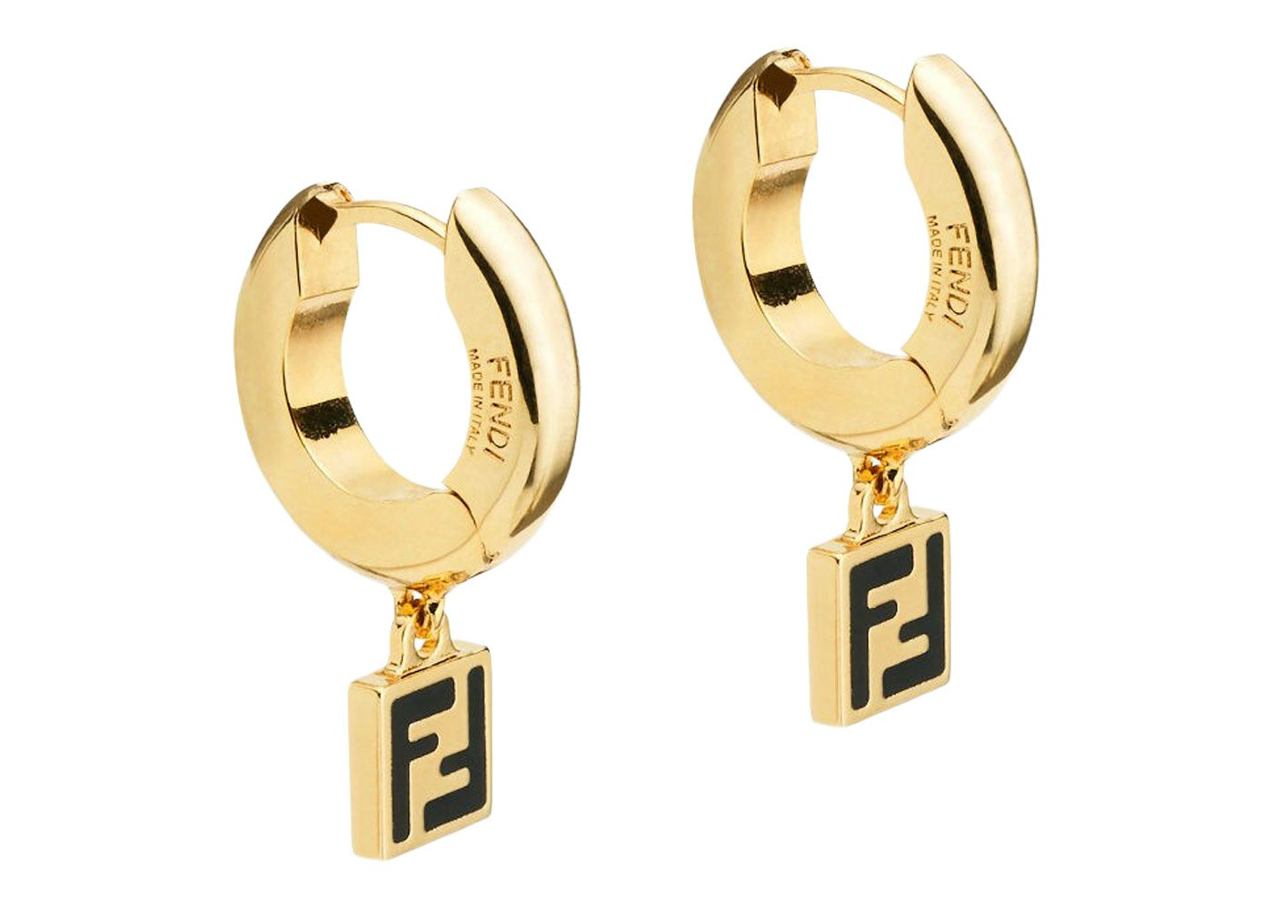 Fendi F-logo Small Hoop Earrings in Metallic | Lyst